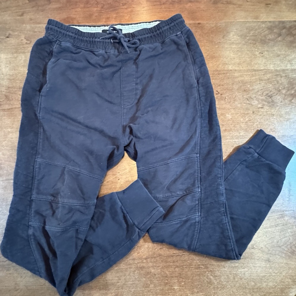 Religion Joggers Mens M Black Moto‎ Paneled Sweatpants We Live In Black Tapered